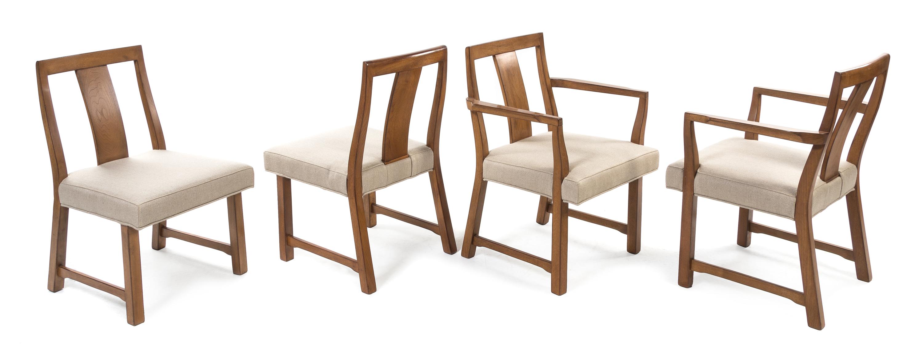 Edward Wormley (American, 1907-1995), DUNBAR, 1960s, a set of 6 dining chairs, comprising 2 arms, model no. 295W, and 4 sides, model no