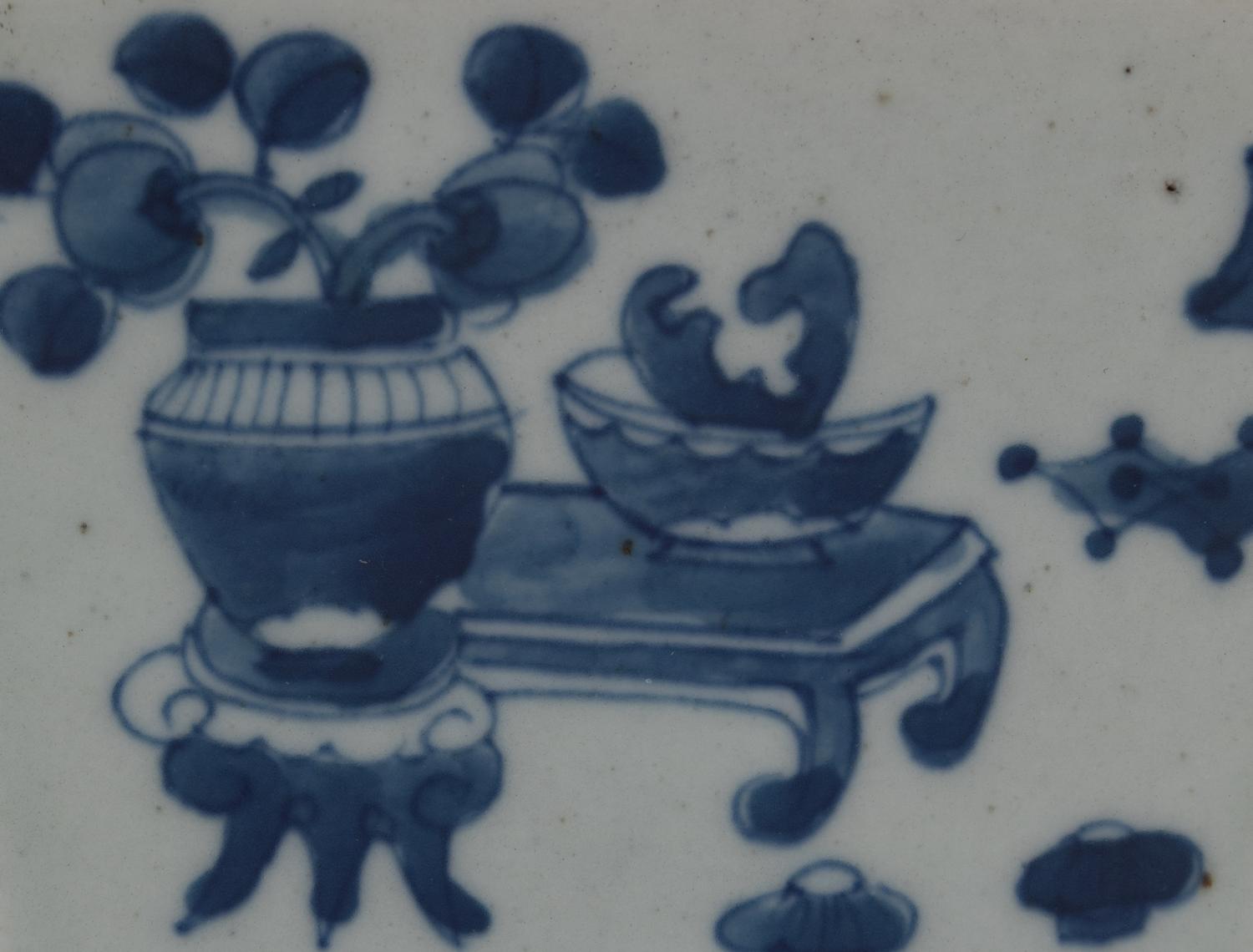 A Pair of Chinese Miniature Planters in Blue and White and a Blue and White Vase