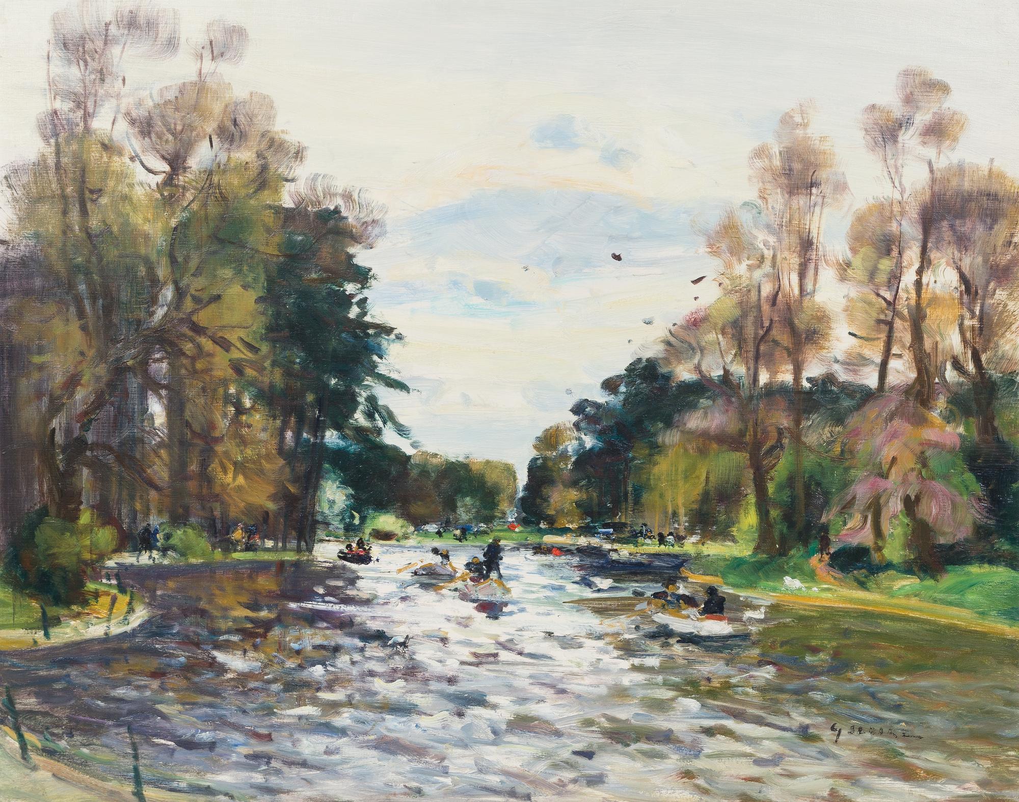 Gaston Sébire, (French, 1920-2001), Canotiers au Bois de Boulogne