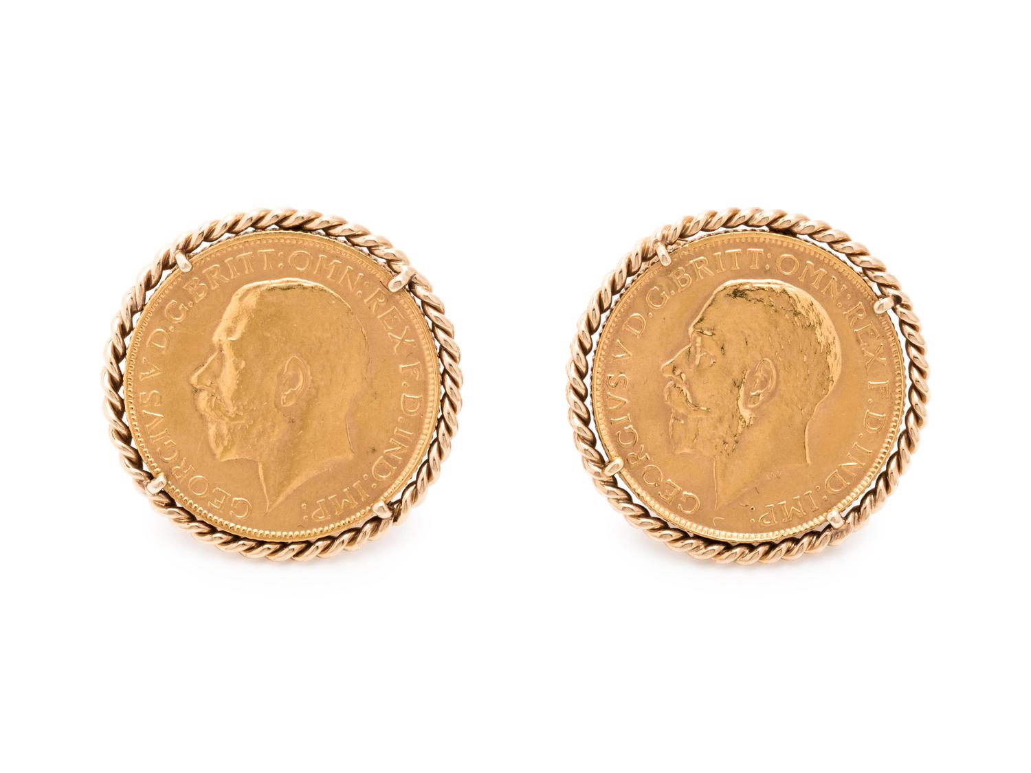 YELLOW GOLD COIN CUFFLINKS