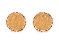 YELLOW GOLD COIN CUFFLINKS