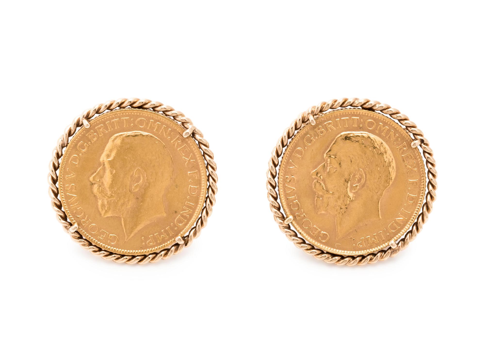 YELLOW GOLD COIN CUFFLINKS