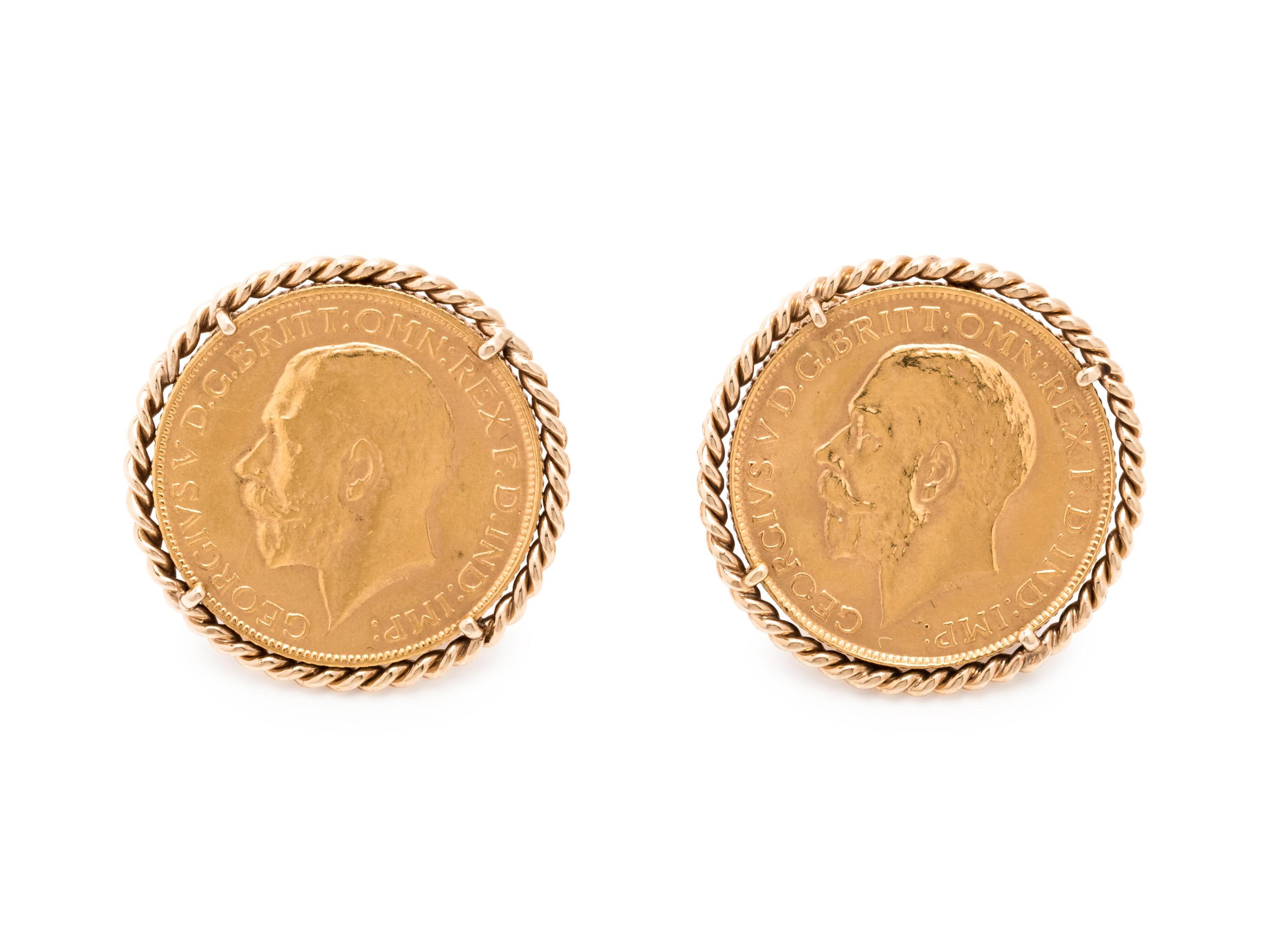 YELLOW GOLD COIN CUFFLINKS