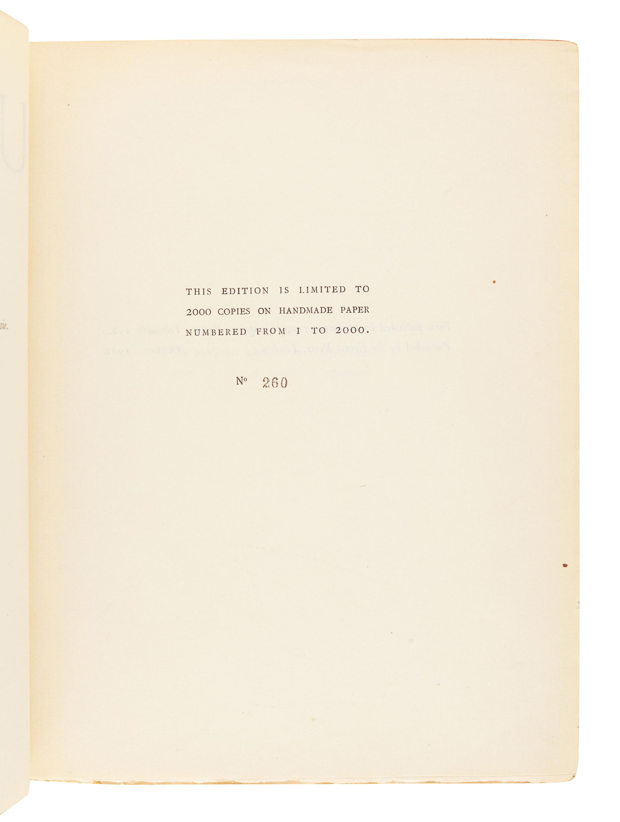JOYCE, James. Ulysses. London: Egoist Press, 1922.