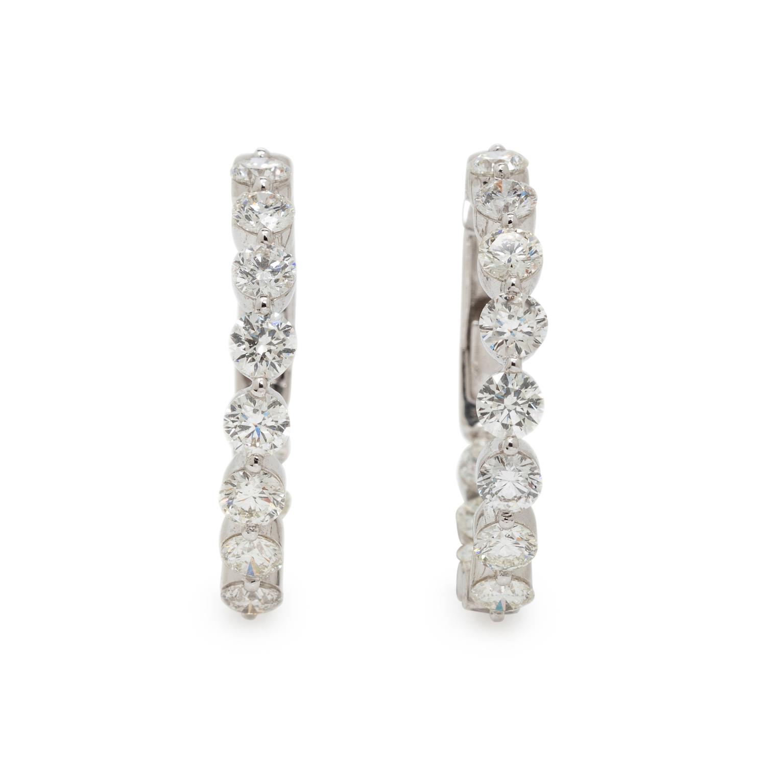 DIAMOND INSIDE OUT HOOP EARRINGS