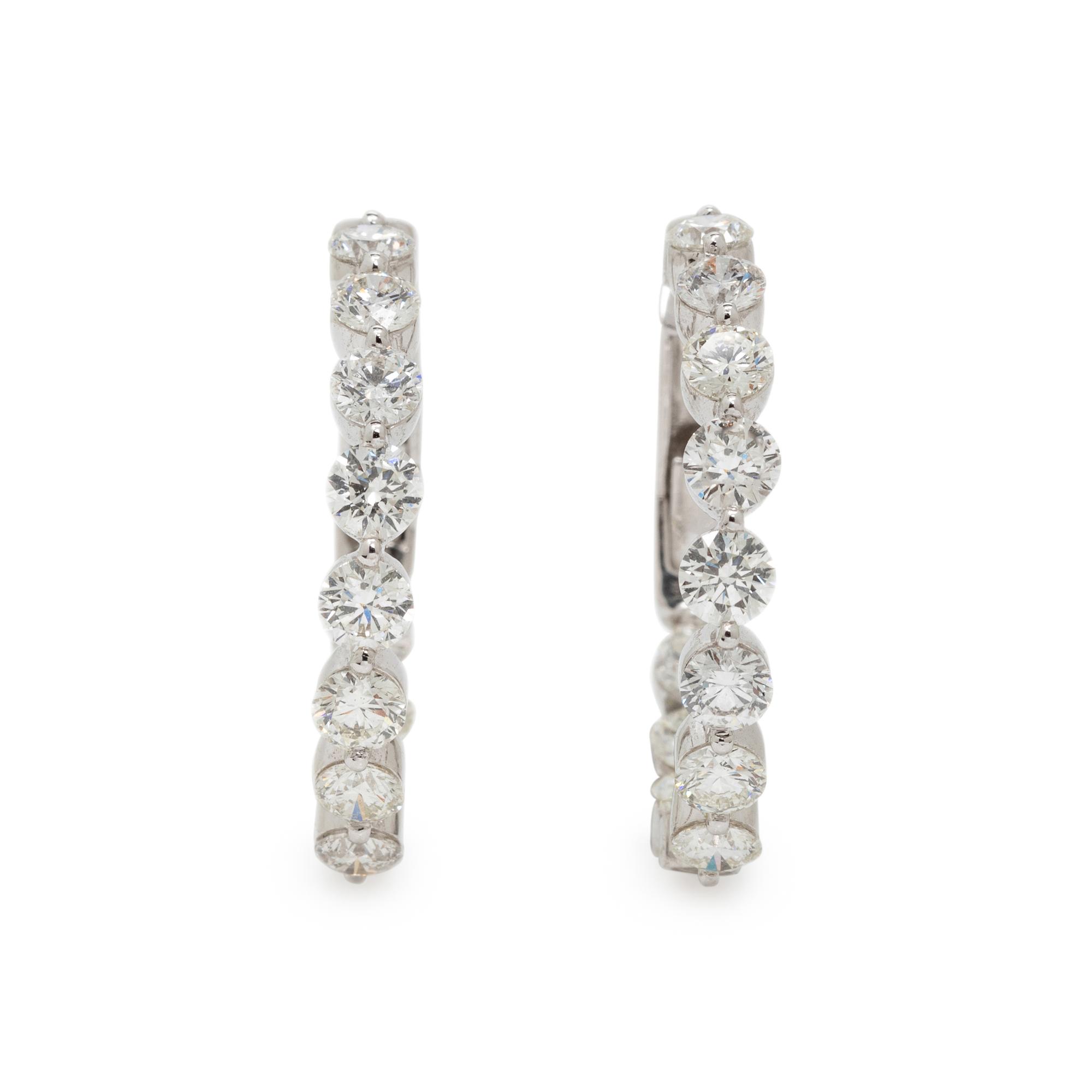 DIAMOND INSIDE OUT HOOP EARRINGS