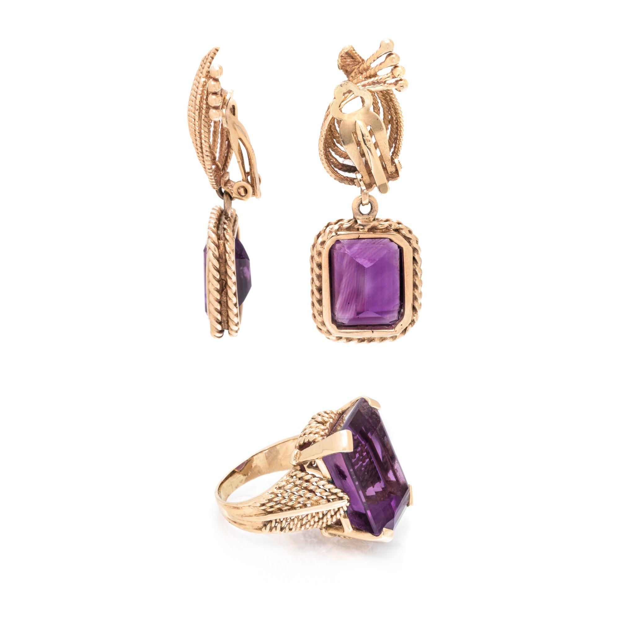 YELLOW GOLD AND AMETHYST SET