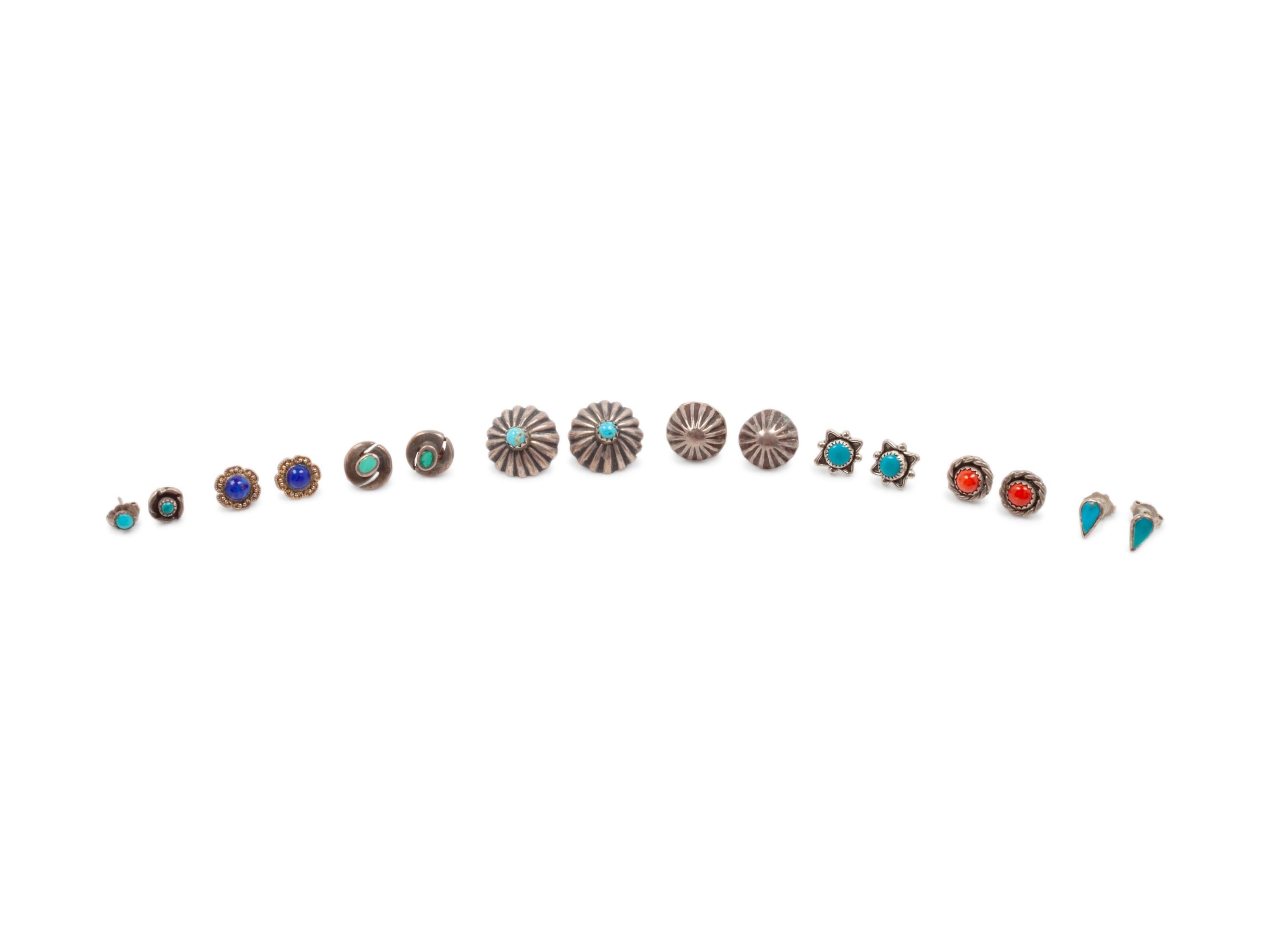 An Assortment of Navajo Post Earrings