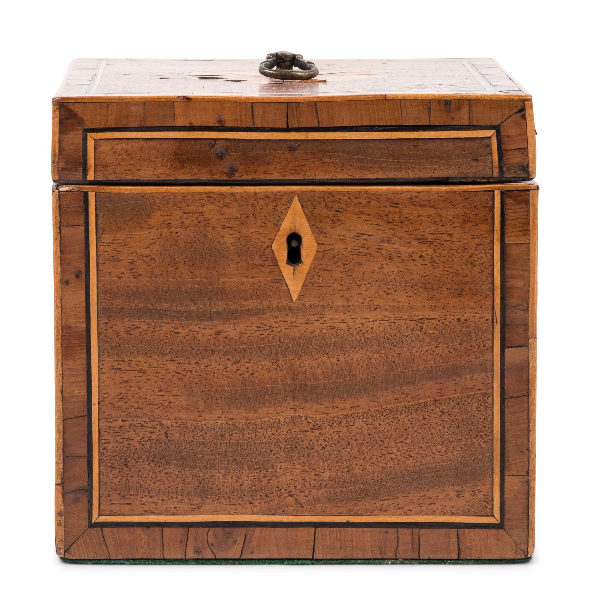 A George III Marquetry Tea Caddy