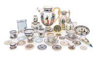 A Collection of Quimper Pottery Articles Height of first 10 1/2 inches.