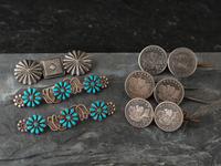 Navajo and Zuni Silver Manta Pins