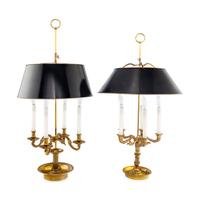 Two Empire Style Brass Bouillotte Lamps