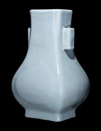 A Claire-de-Lune Ground Grackled Glazed Porcelain Hu Vase