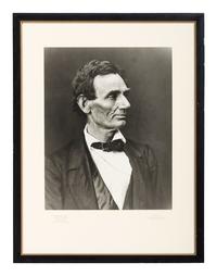 [LINCOLN, Abraham (1809-1865)]. [HESLER, Alexander (1823-1895), photographer]. 2 photographs of Lincoln printed by King V. Hostick - Herbert George Studio. 1956.