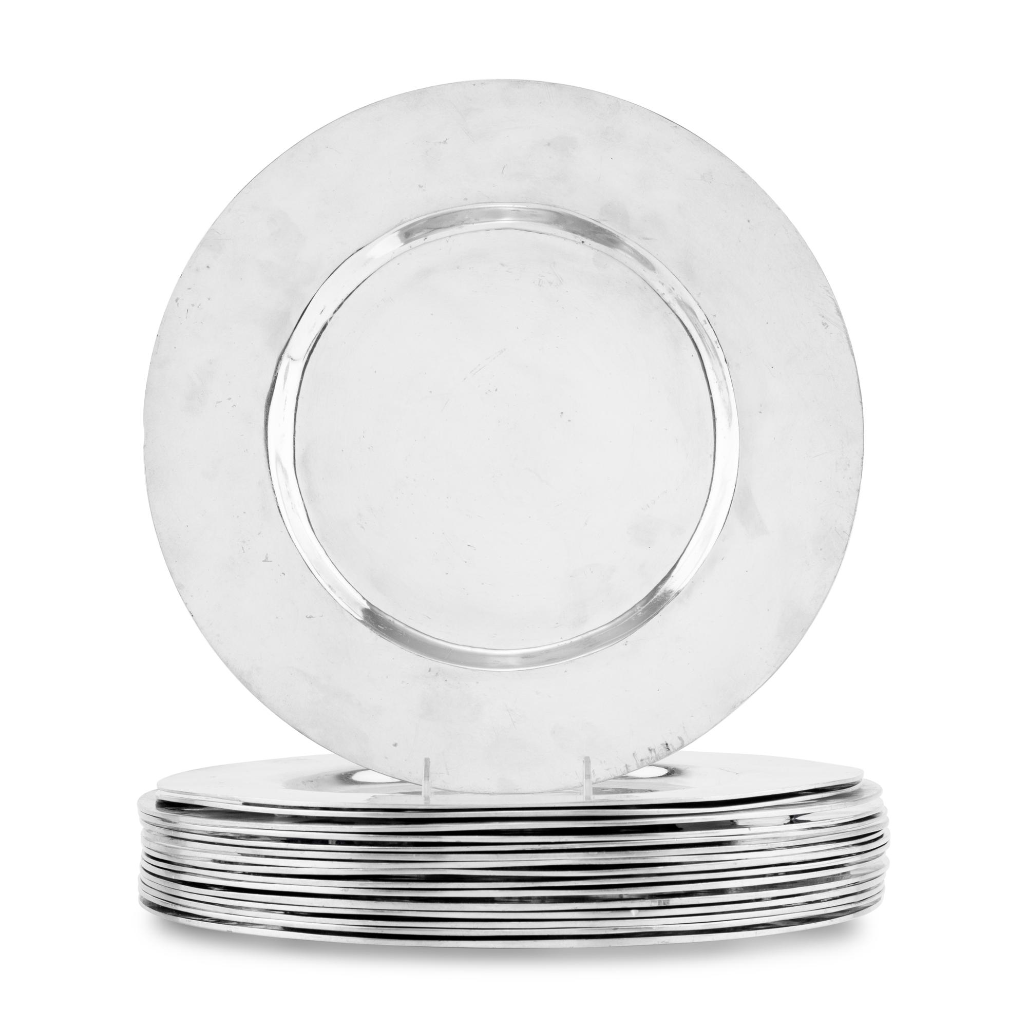 A Group of Silver-Plate and Pewter Serving Wares