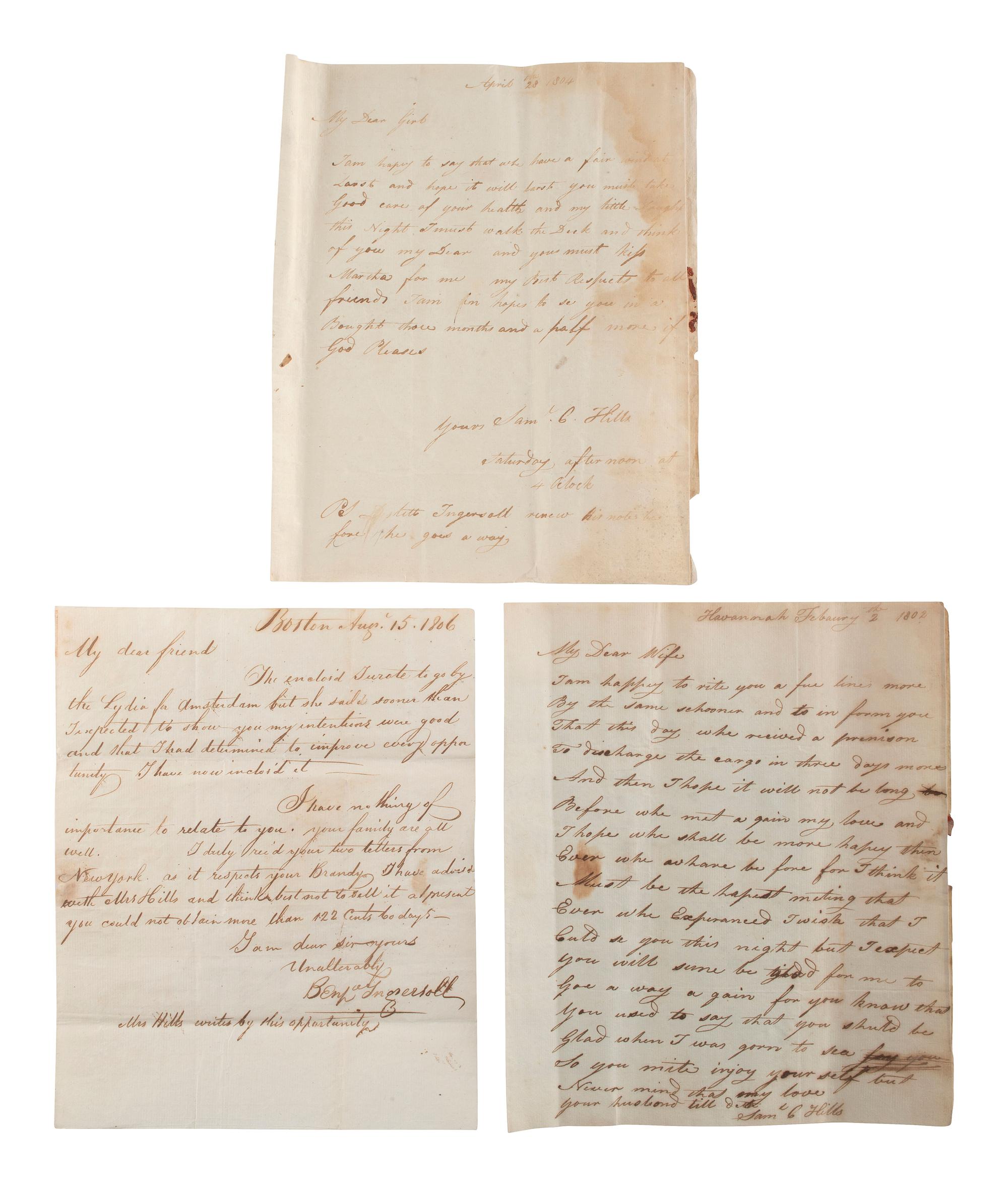 [SHIPPING & COMMERCE]. Documents and correspondence involving a Massachusetts sea captain.