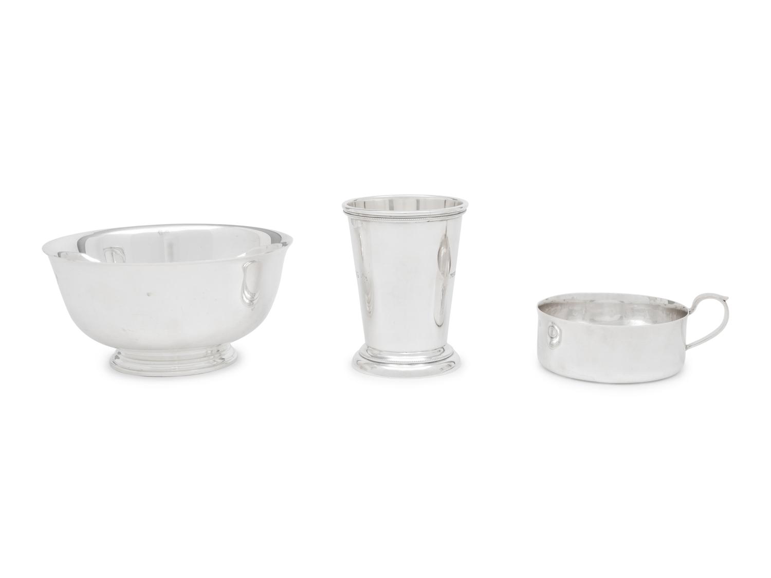 Three Tiffany and Co. Silver Table Articles