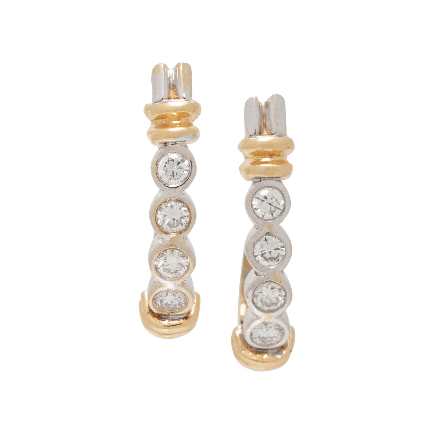 BICOLOR GOLD AND DIAMOND EARRINGS