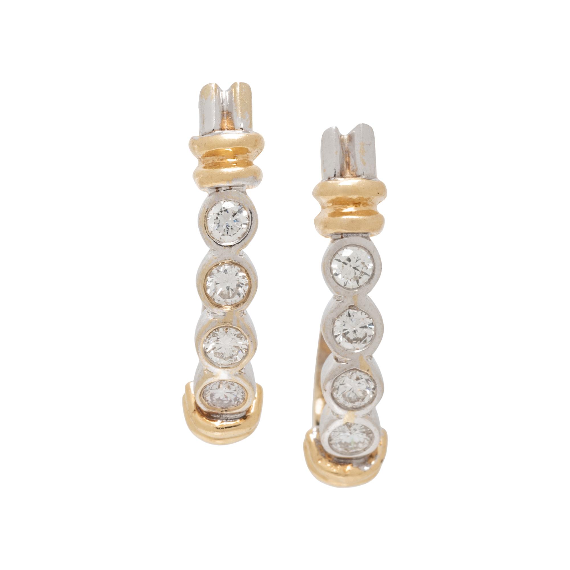 BICOLOR GOLD AND DIAMOND EARRINGS