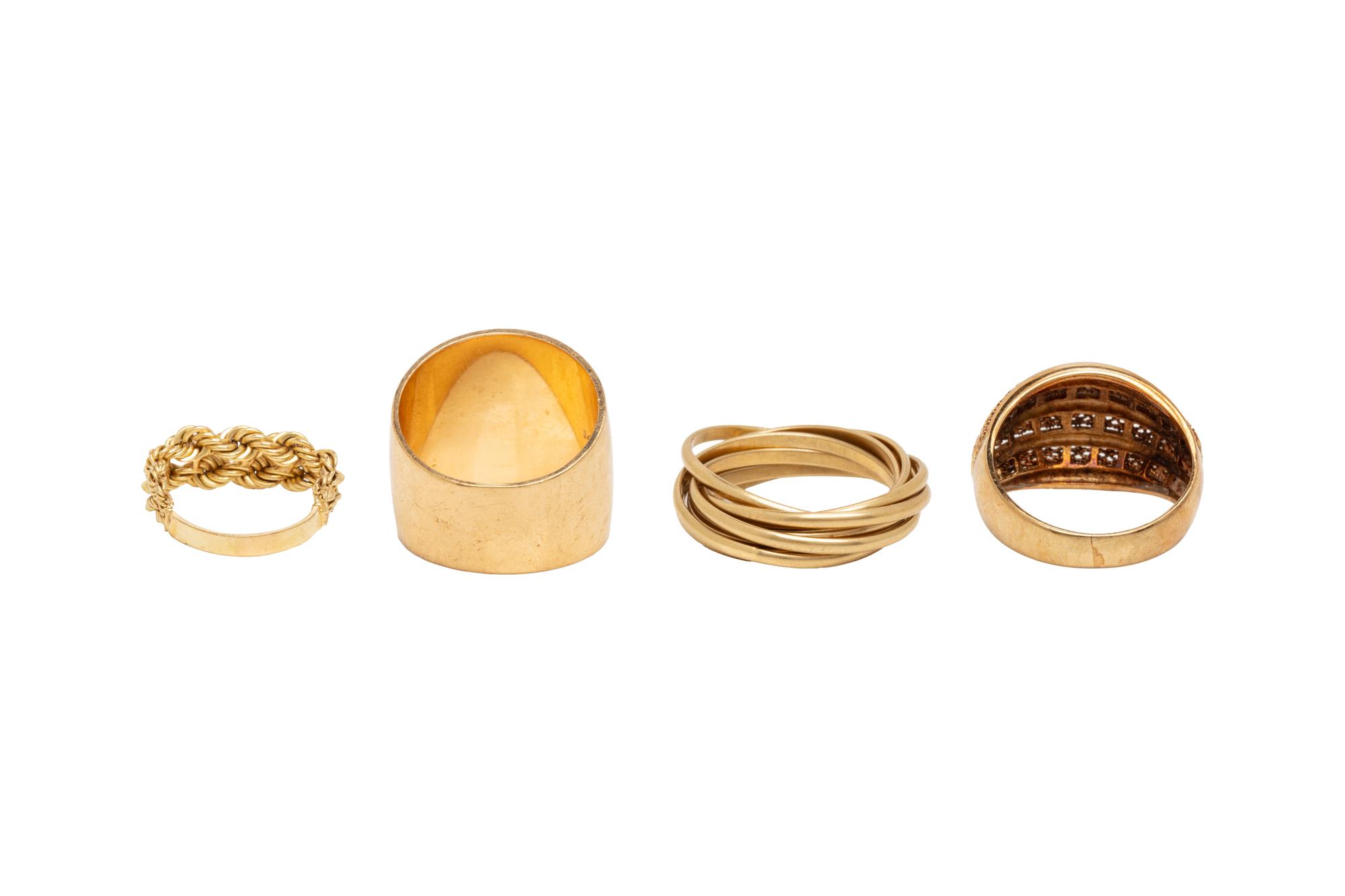 COLLECTION OF YELLOW GOLD RINGS