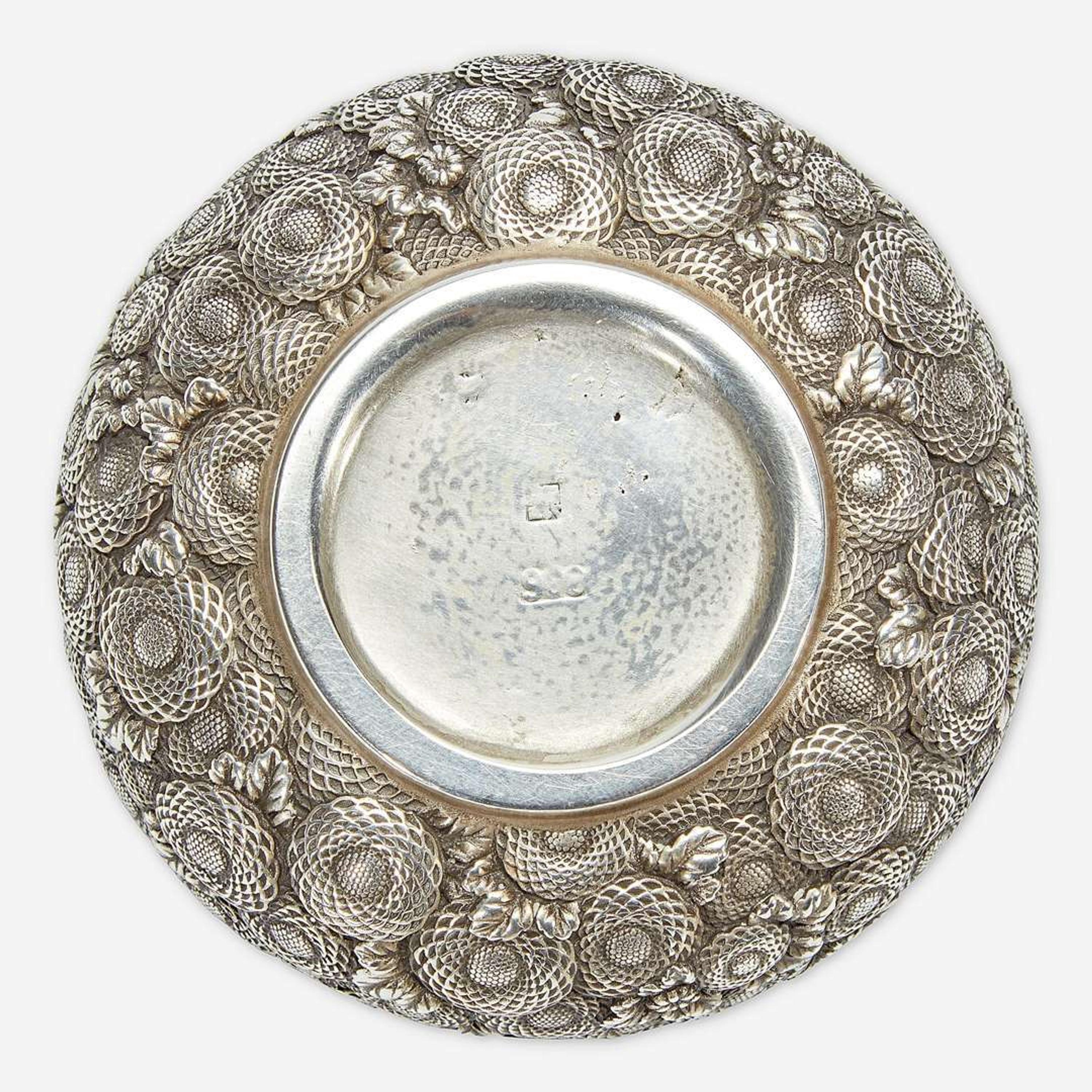 A finely-executed Japanese silver incense box and cover, Kogo