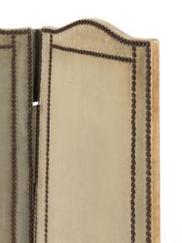 A French Four-Panel Velvet Floor Screen