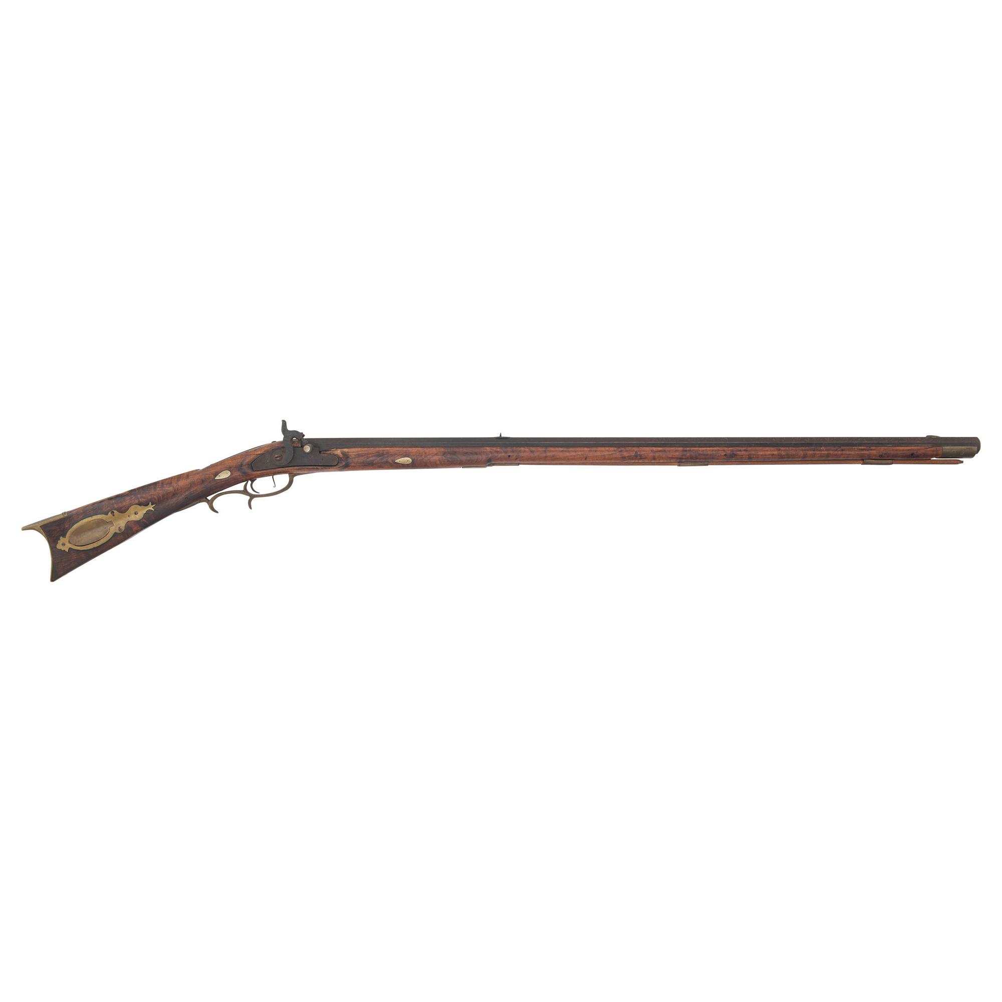 19th Century Percussion Full Stock Rifle Signed "J.W"