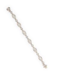 CD PEACOCK, ART DECO, DIAMOND AND PLATINUM BRACELET