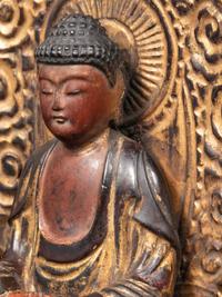 A Gilt Wood Figure of Buddha Shakyamuni