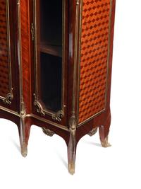 A French Gilt Bronze Mounted Marble-Top Vitrine Cabinet