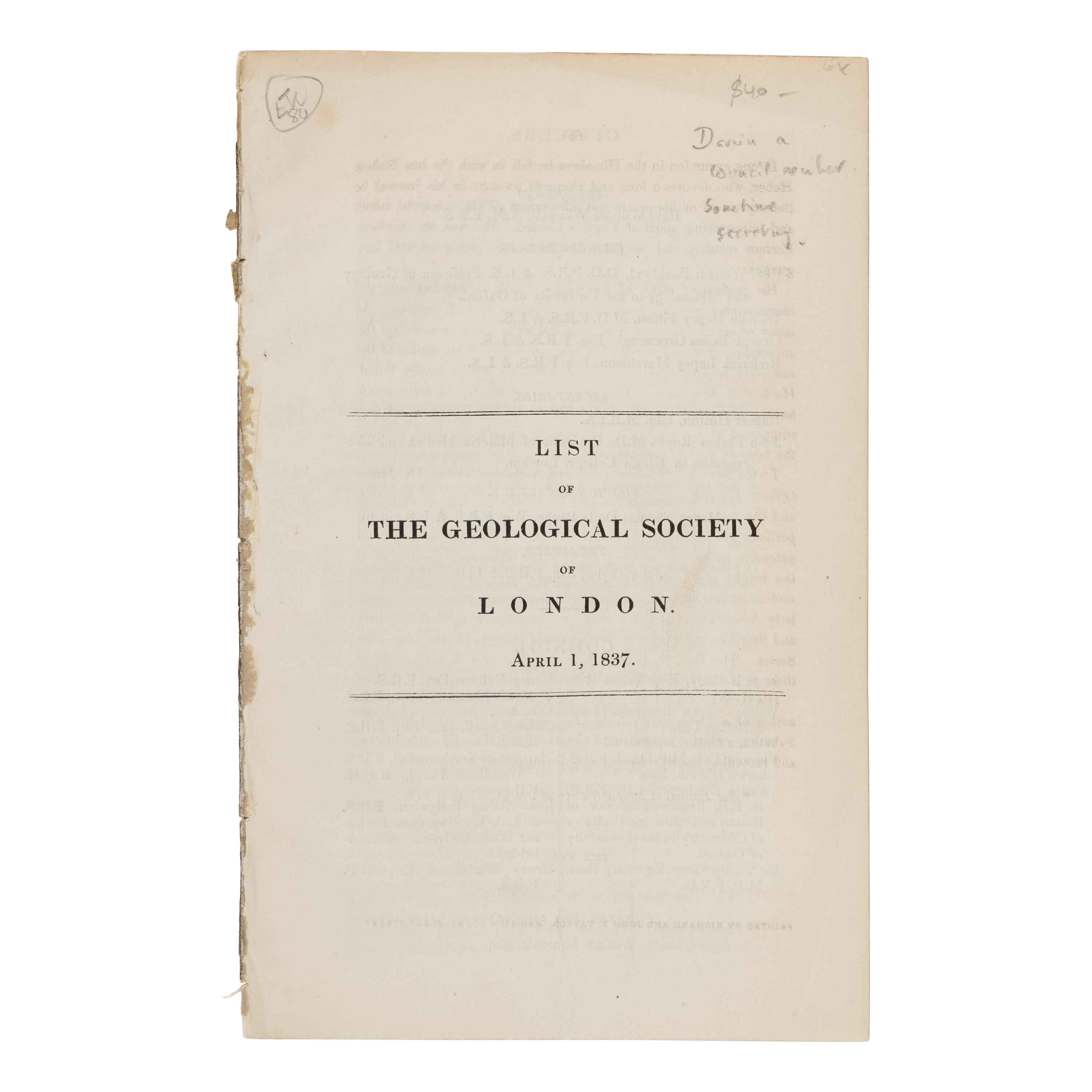 [Darwin, Charles (1809-1882), contributor]. A group of 13 titles, including: