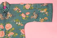 A Jade Green Ground Kesi Silk Lady's Robe, Cheongsam
