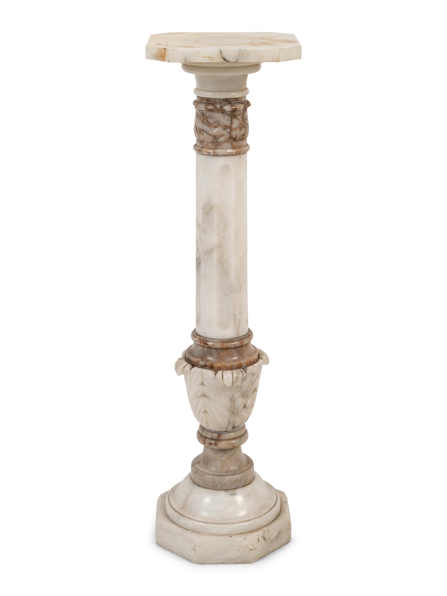 A Continental Alabaster Pedestal
