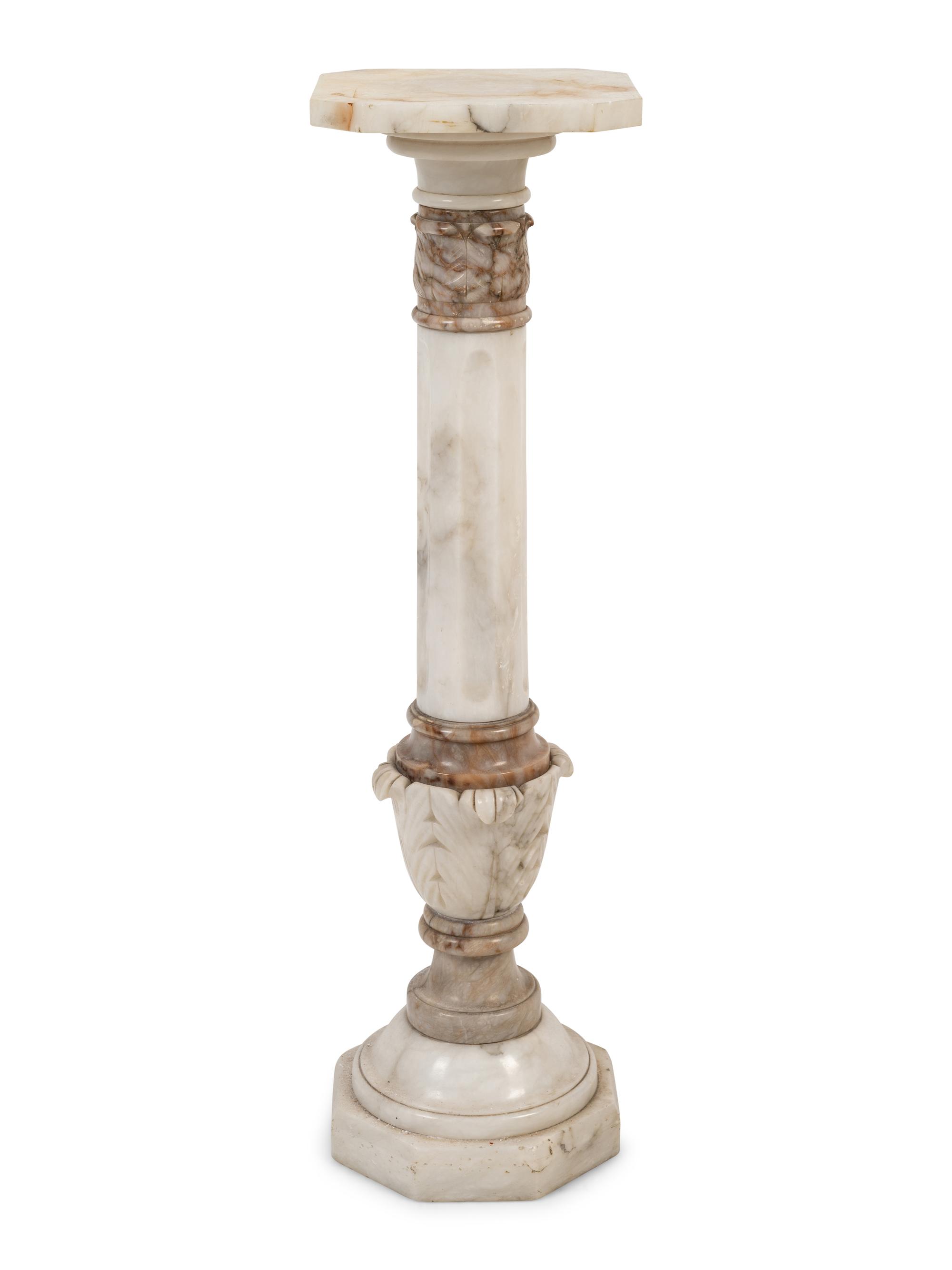 A Continental Alabaster Pedestal