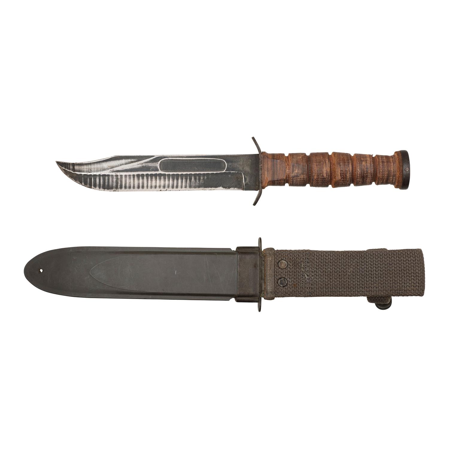 Lot of 3 Edged Weapons Including: French M1874 Gras Bayonet, US M1 Bayonet, Robeson USN Mk 2 Knife