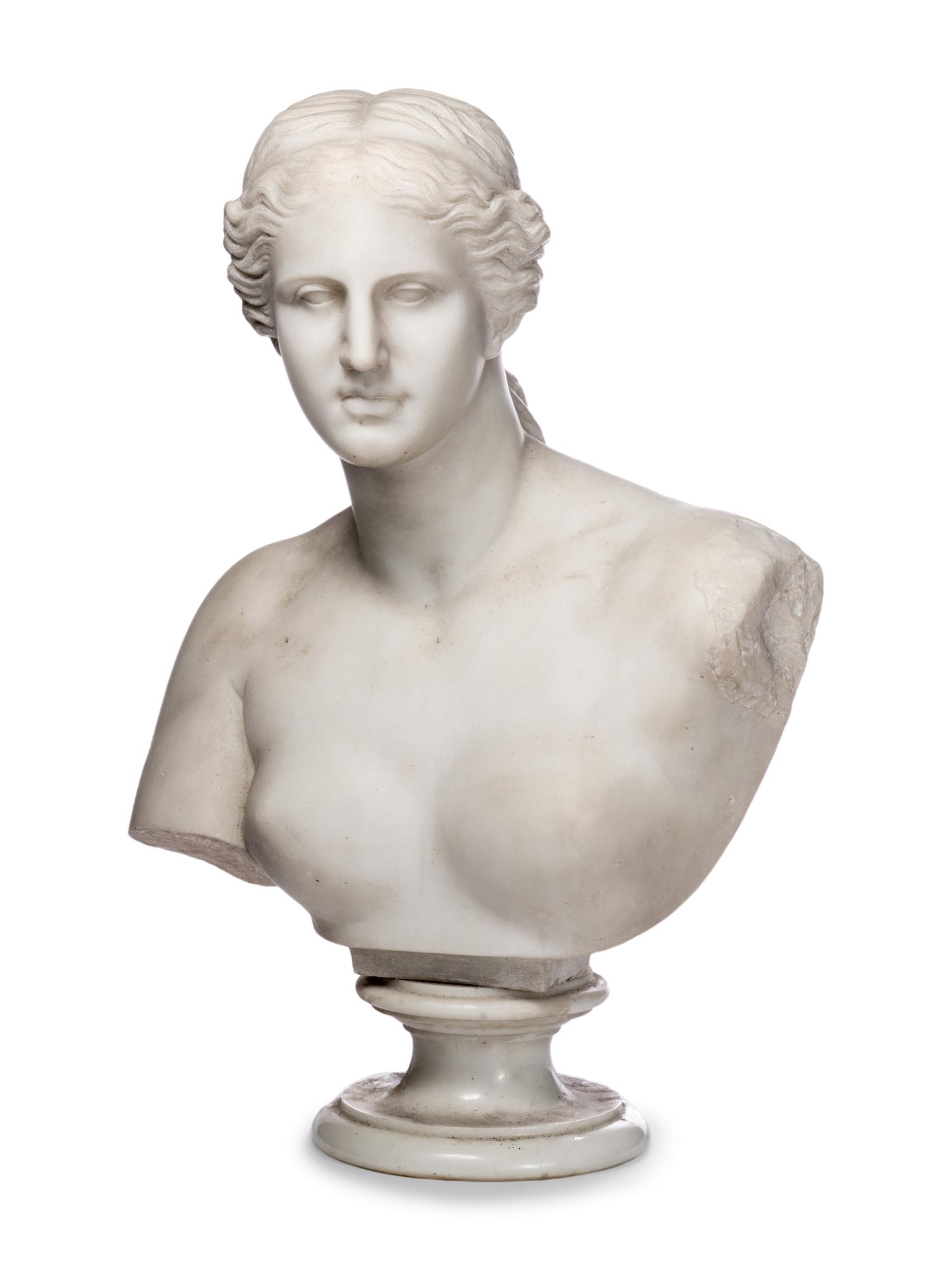 A Continental Marble Bust of Aphrodite