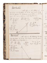 [NAVIGATION -- MANUSCRIPT]. Navigational studies and exercise logbook for an aspiring seaman. N.p., n.d.