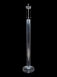 A Contemporary Acrylic and Chrome Floor Lamp with Custom Shade