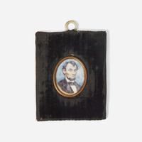 American School 19th century A Portrait Miniature of Abraham Lincoln (1809-1865)