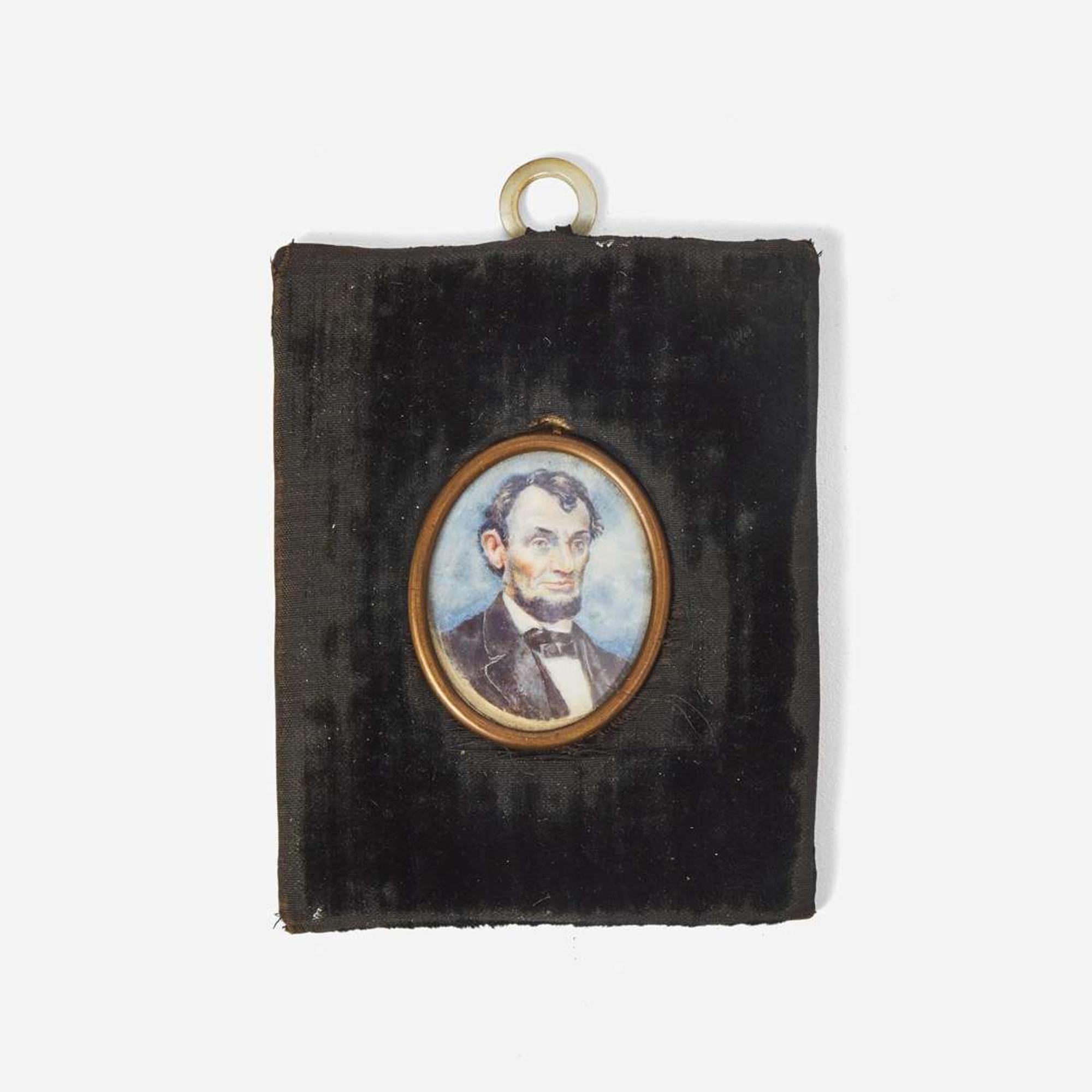 American School 19th century A Portrait Miniature of Abraham Lincoln (1809-1865)