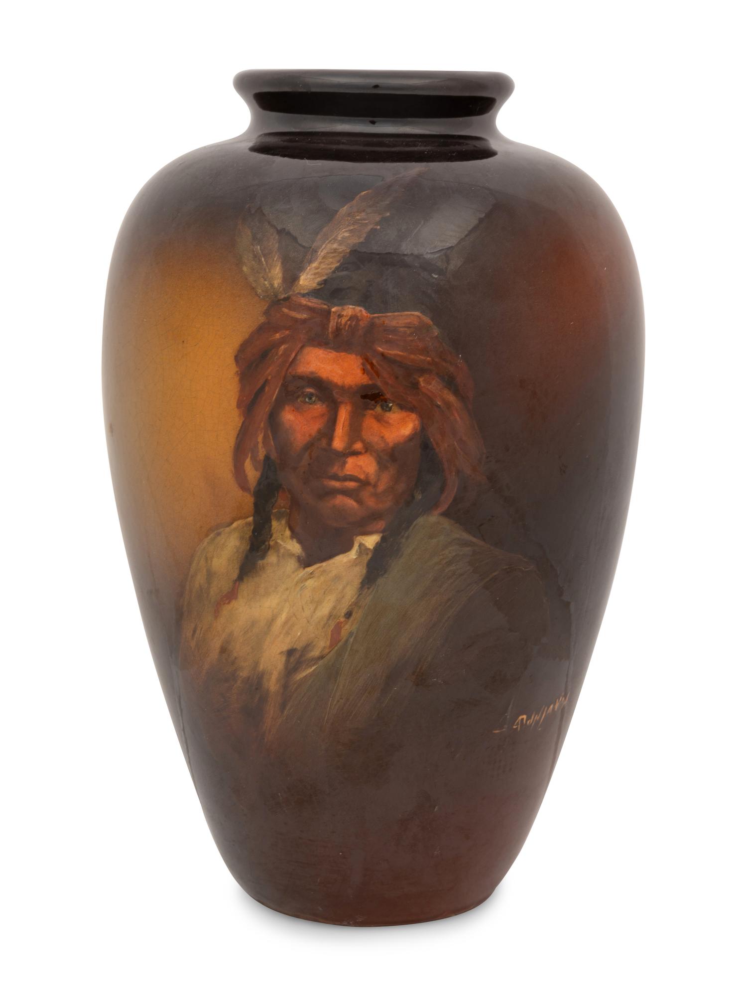 A Weller Louwelsea Indian Vase, by Anthony Dunlavy