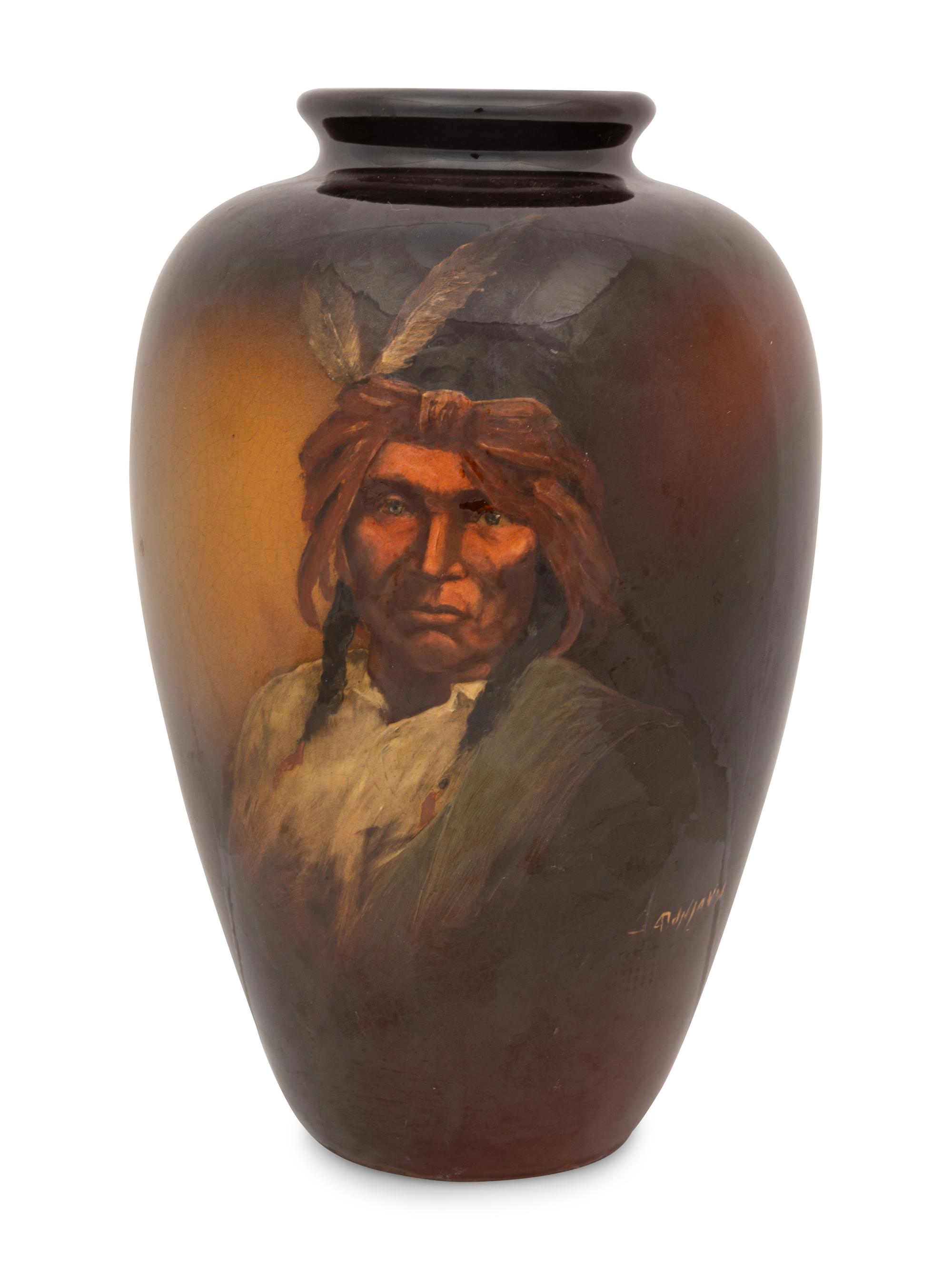 A Weller Louwelsea Indian Vase, by Anthony Dunlavy