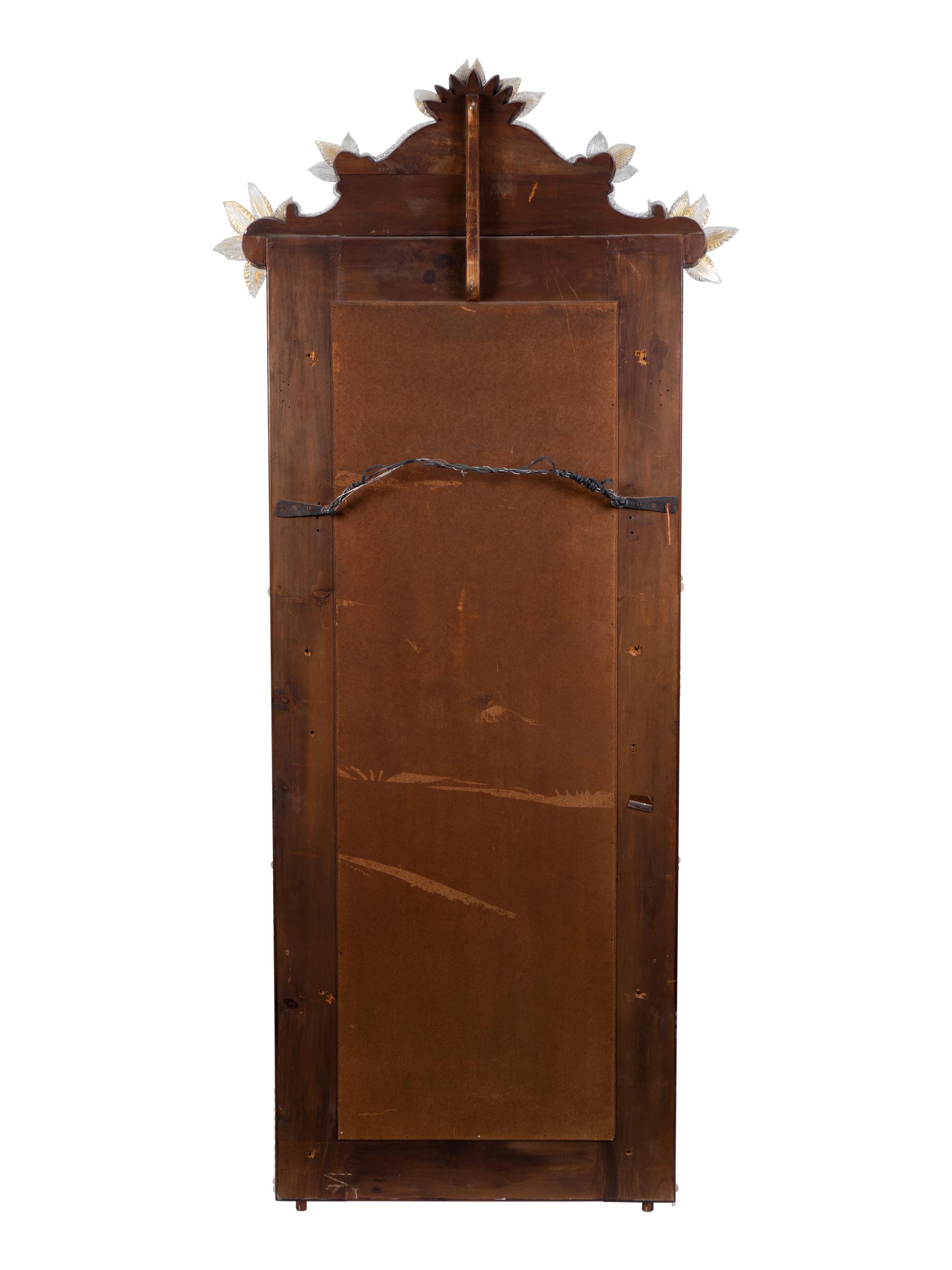 A Venetian Etched Glass Mirror