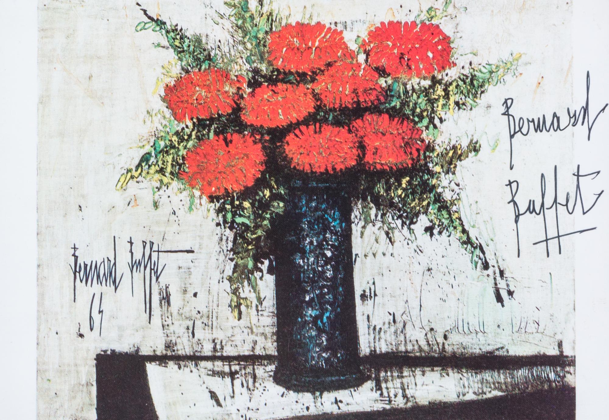 BUFFET, BERNARD. Color postcard signed ("Bernard Buffet"), n.d.