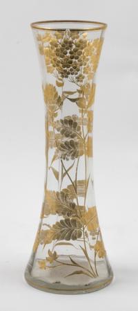A Continental Enameled Glass Trumpet Vase Height 20 inches. — 19TH/20TH CENTURY