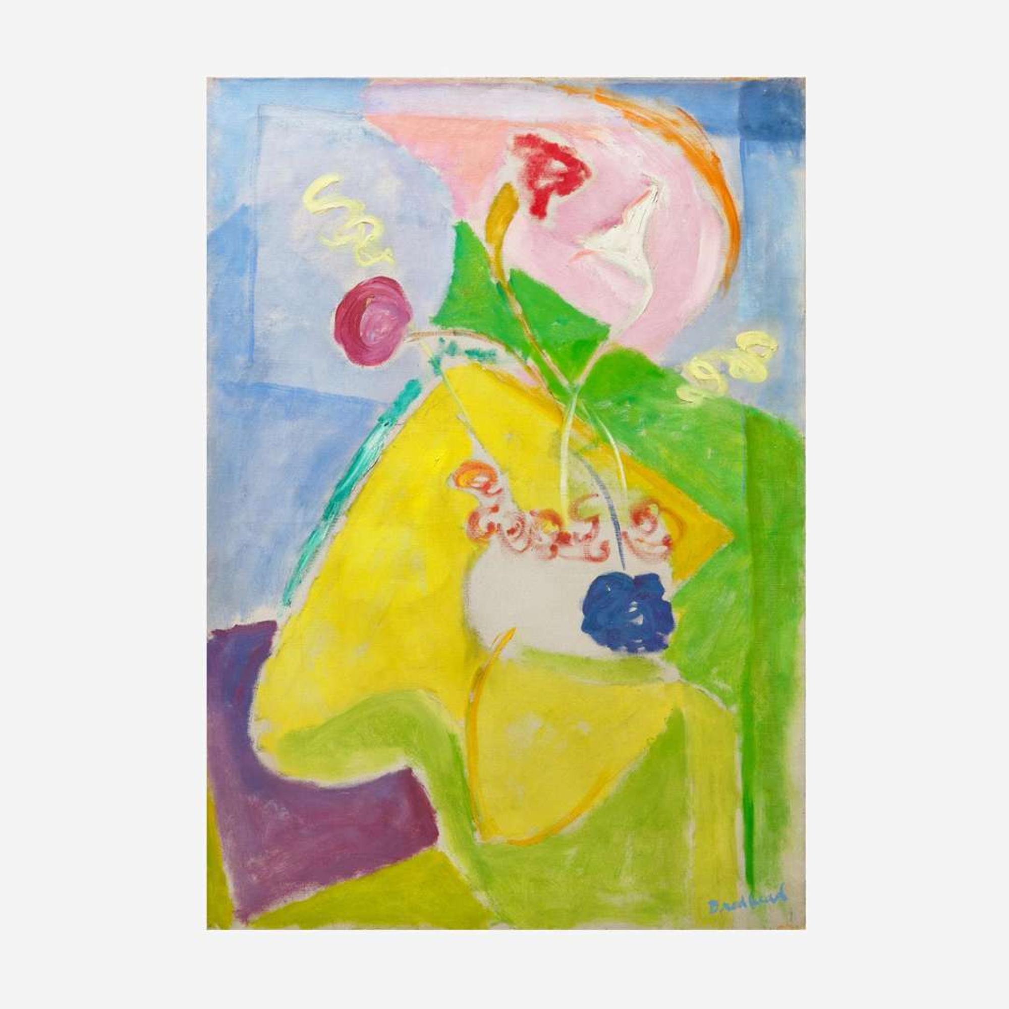 Quita Brodhead (American, 1901-2002) Abstract Form with Yellow and Pink