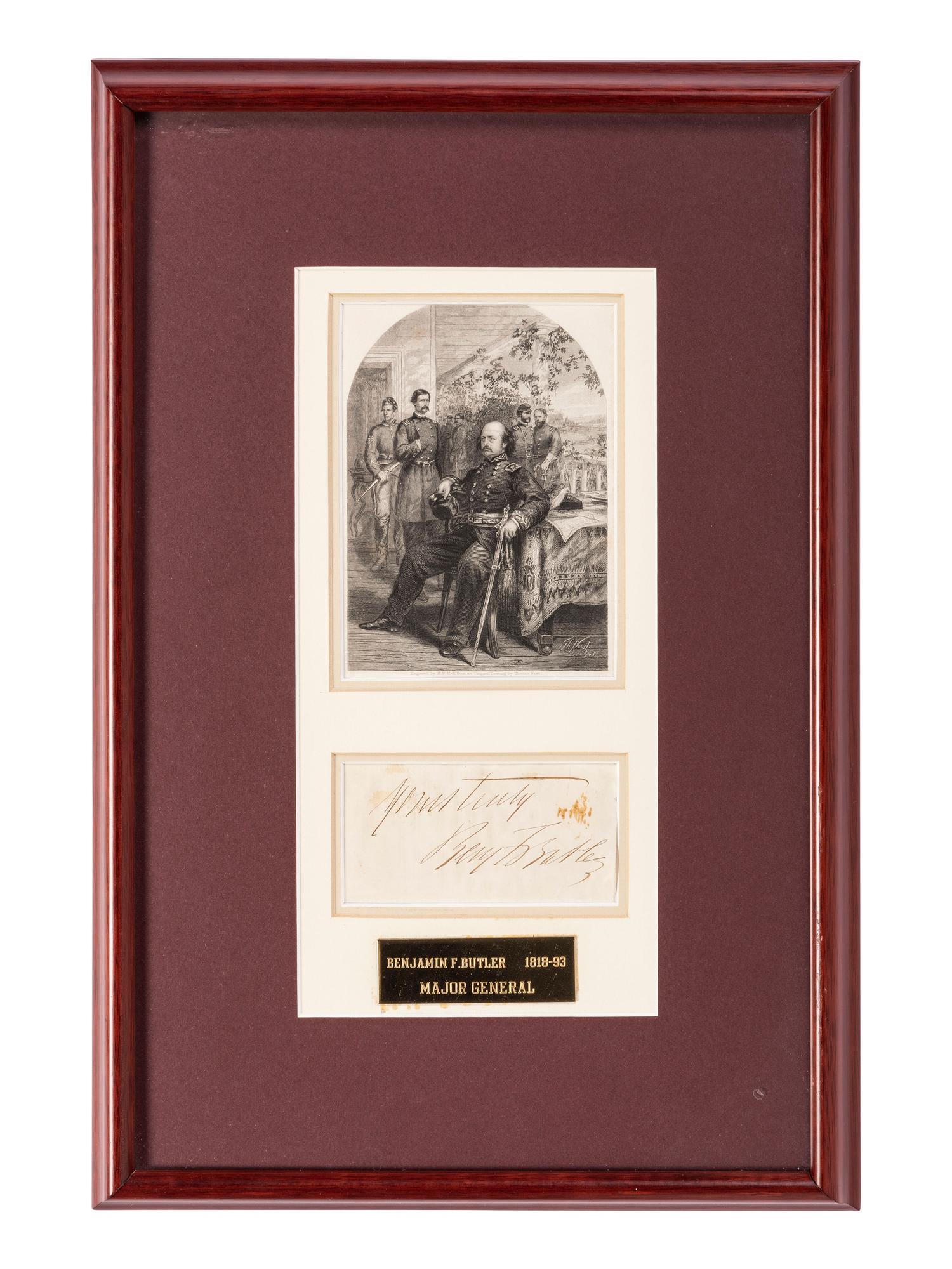 [CIVIL WAR] 3 items, incl. Benjamin Butler signature and works feat. Lincoln, Grant, & Washington.