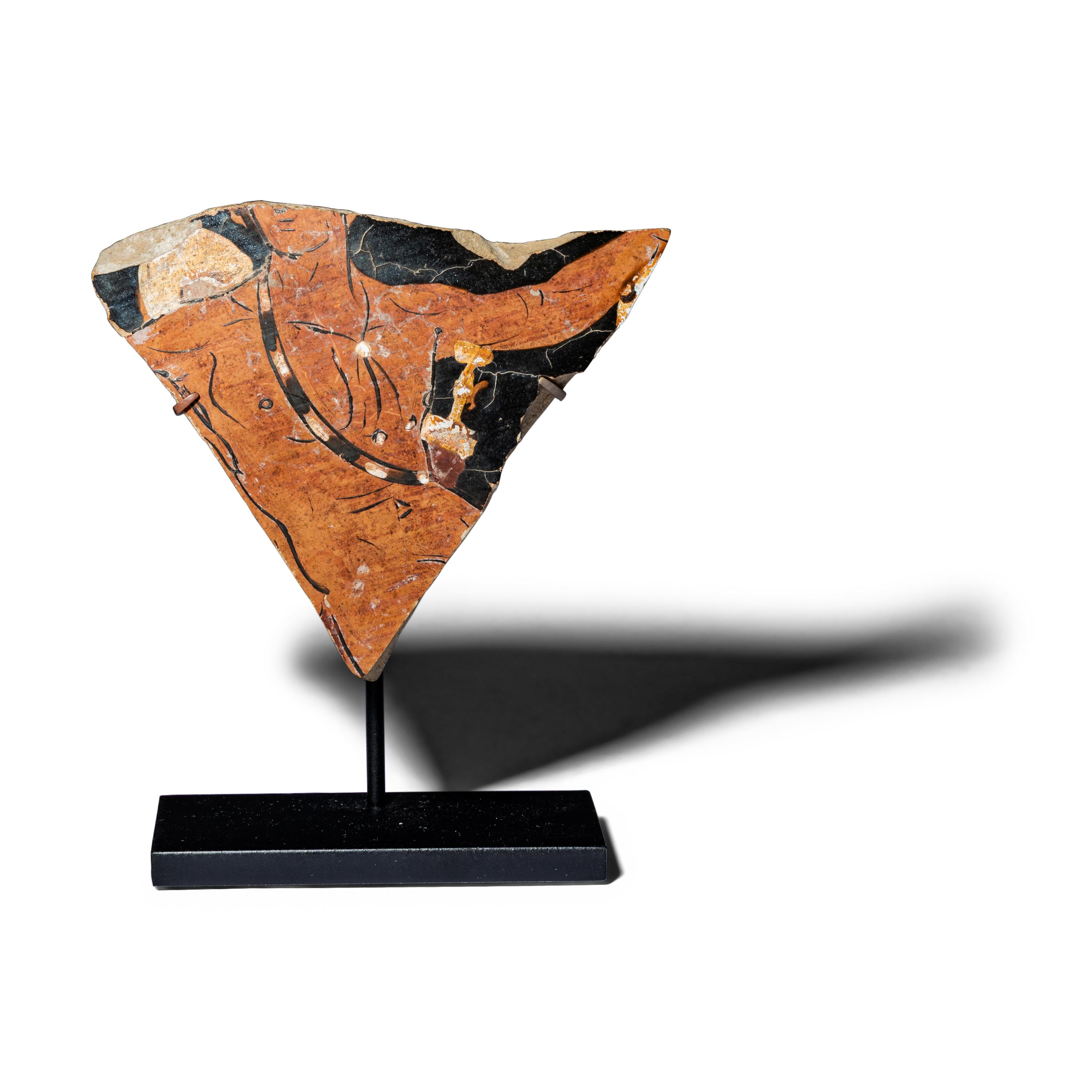 An Apulian Red-Figured Vase Fragment with a Warrior