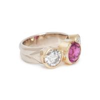 PINK SAPPHIRE AND DIAMOND RING
