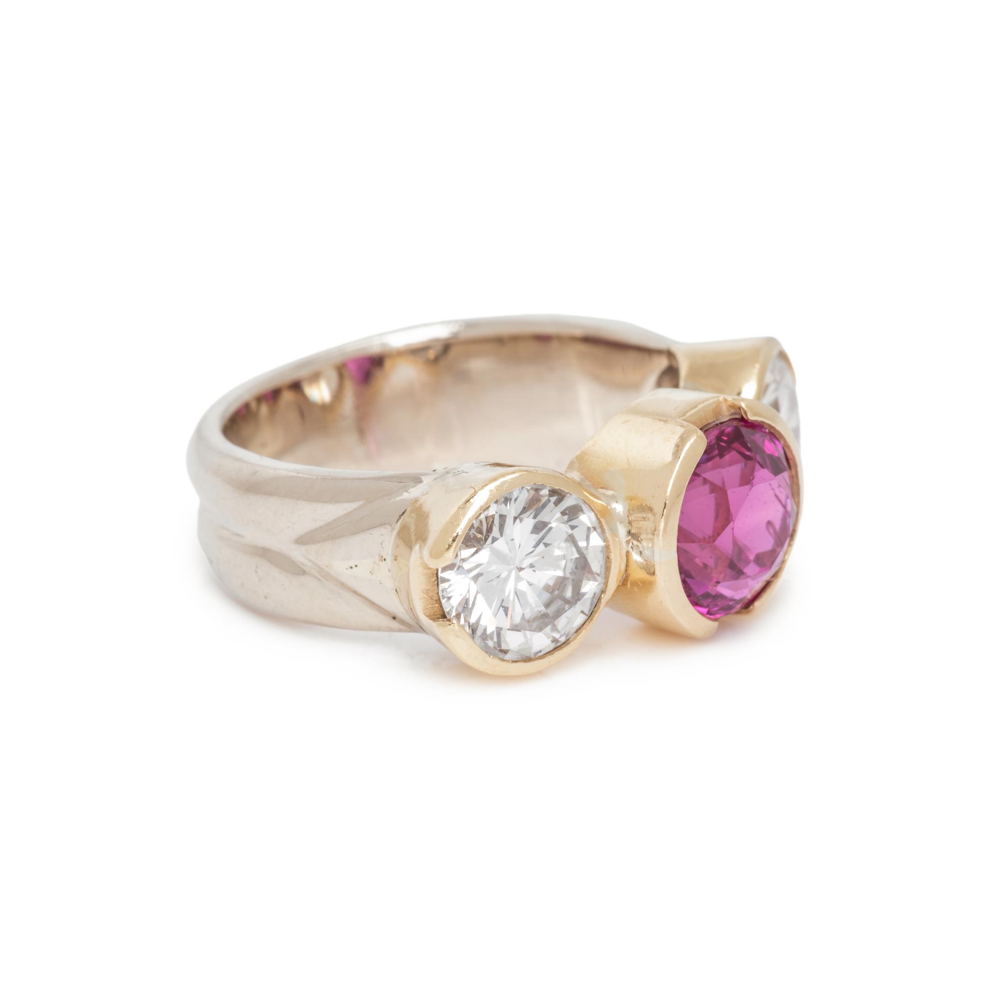 PINK SAPPHIRE AND DIAMOND RING